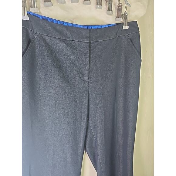 Tahari Alice Flare Slacks Pants Navy Womens 10 Office Career Formal Cocktail - Picture 4 of 6